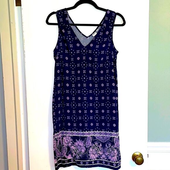 GAP V-neck border print sleeveless dress size XS - Picture 7 of 8